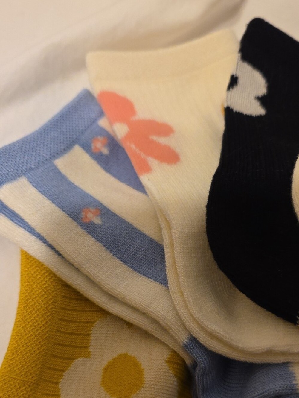 Journey Floral Crew Socks - Yellow Daisy Pattern And 4 Other Designs - Picture 4 of 5